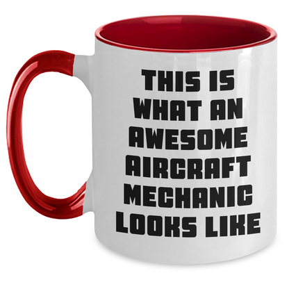 Aircraft Mechanic Humor Coffee Mug Gifts from Family for Father's Day, This Is What An Awesome Looks Like - Main