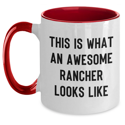 Funny Rancher Gifts from Men, Gift Ideas for Awesome Ranchers on Father's Day, Two Tone Coffee Mug - Main
