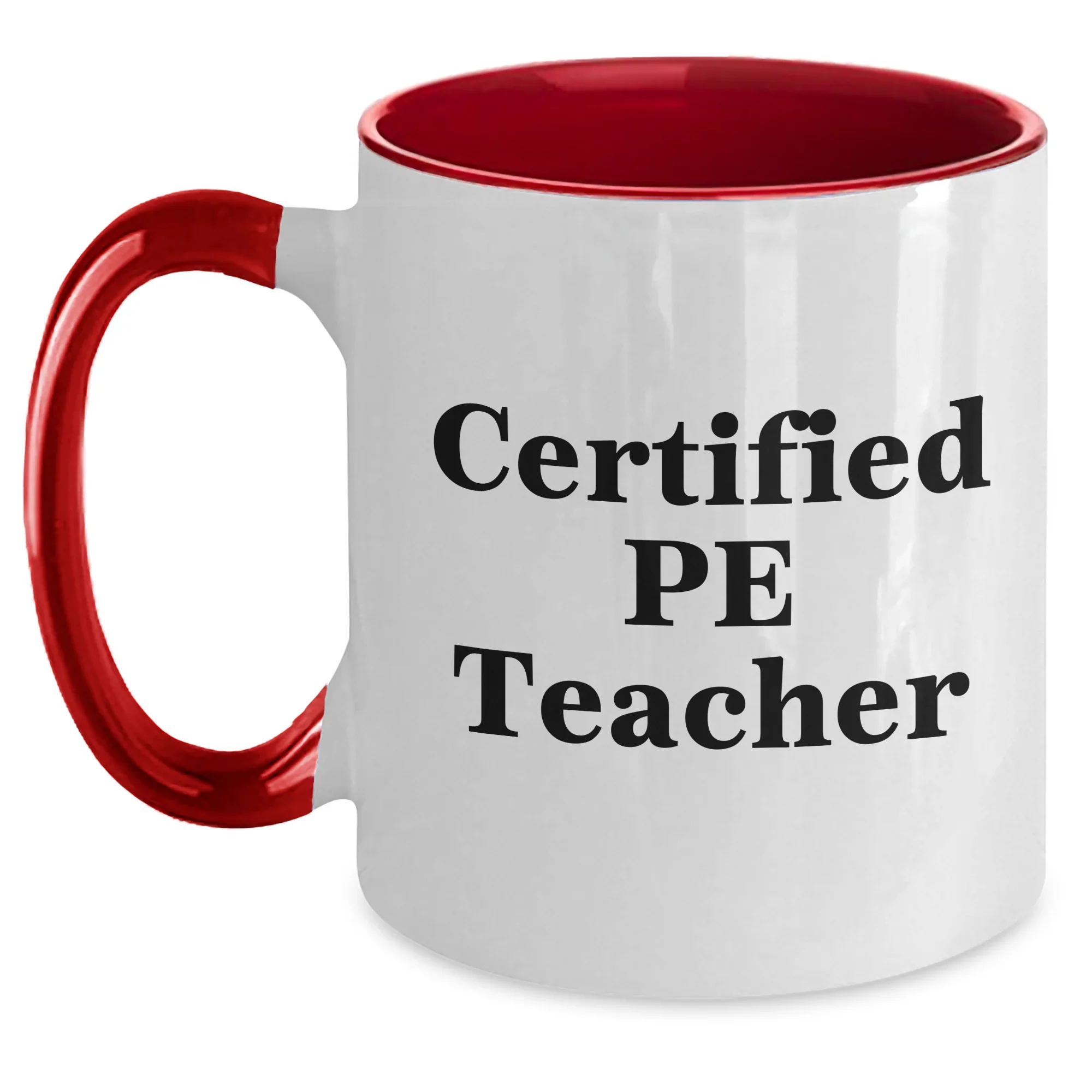 Funny PE Teacher Gifts for Men from Friends on Father's Day, Two Tone Coffee Mug with Inspirational Quote