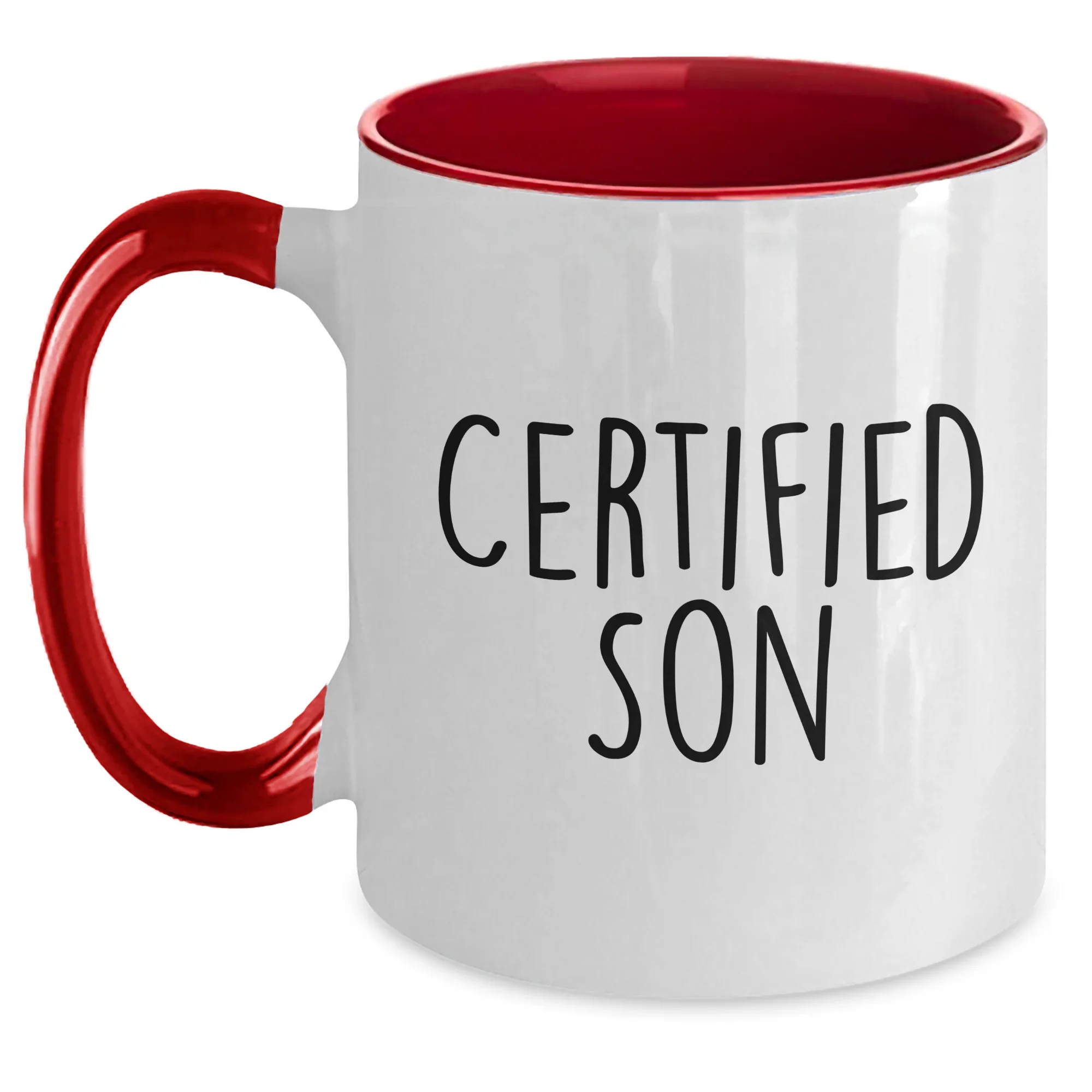 Funny Son Gift Ideas, 'Certified Son' Two Tone Coffee Mug for Men, Father's Day Unique Gifts from Family, Friends, or Coworkers