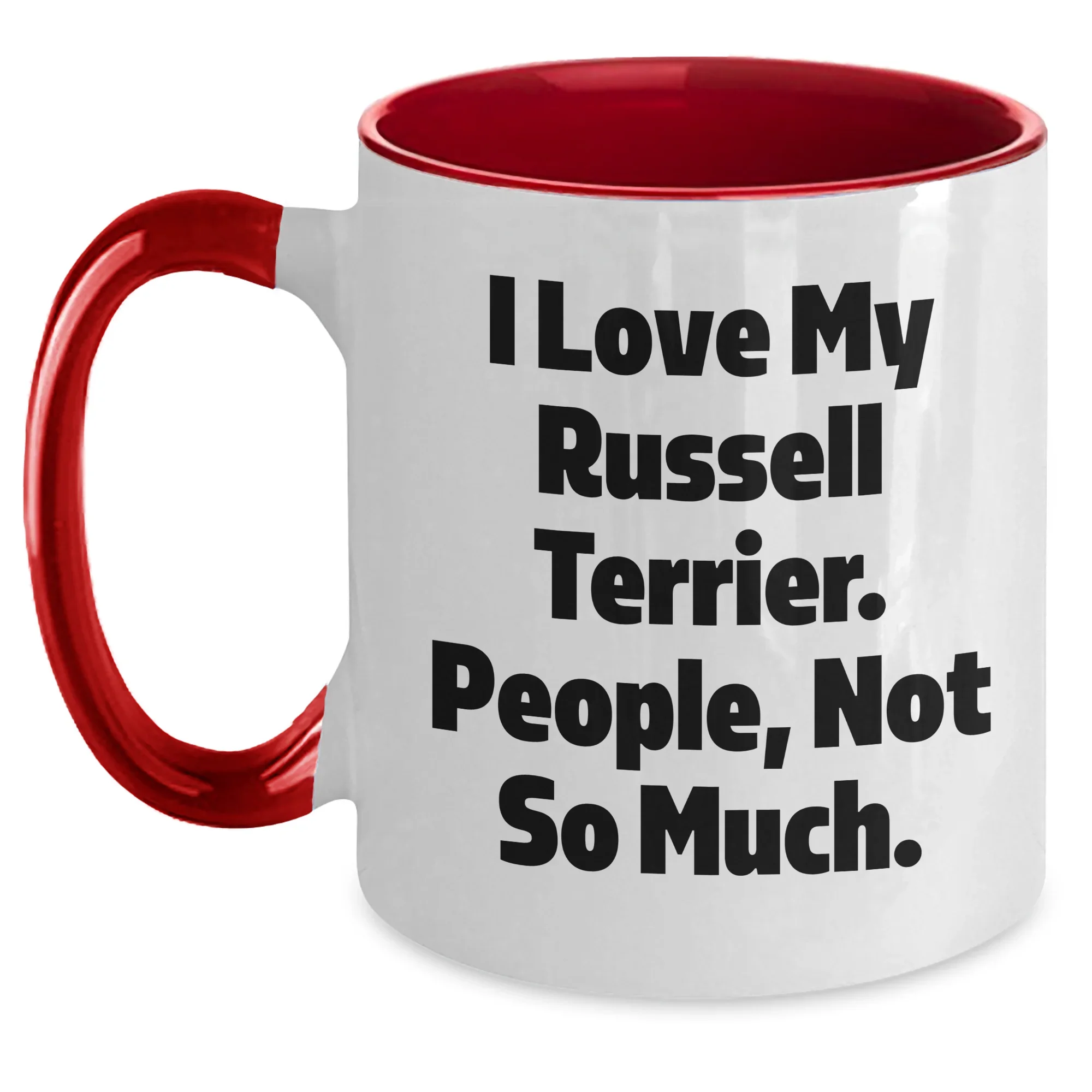 Russell Terrier Dog Lovers Gifts, Funny Coffee Mugs for Men, Two Tone Ceramic Mug from Friends for Father's Day