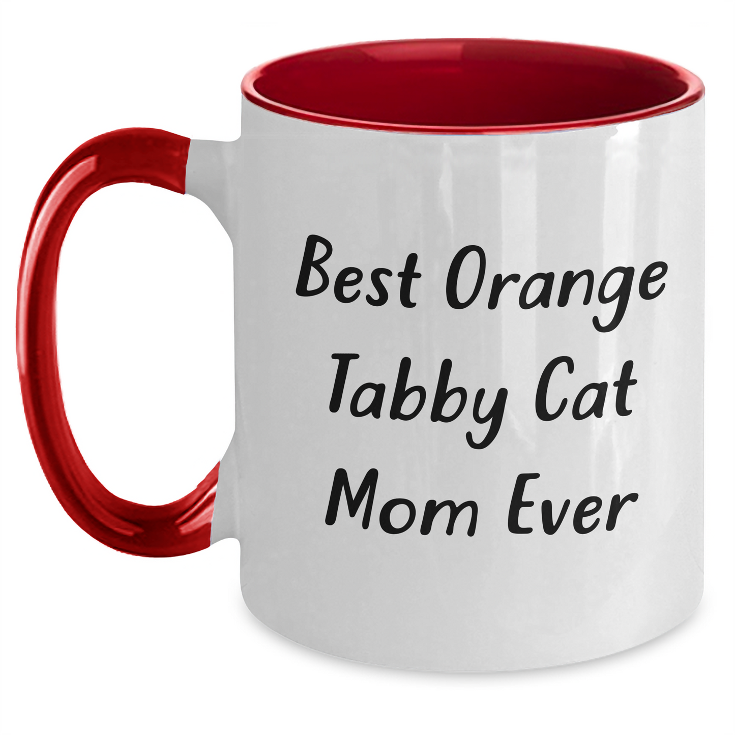 Funny Orange Tabby Cat Mom Gifts from Dad to Best Orange Tabby Cat Lover on Father's Day, Unique Two Tone Coffee Mug for Orange Tabby Cat Enthusiasts, Humorous Orange Tabby Cat Quote - Main