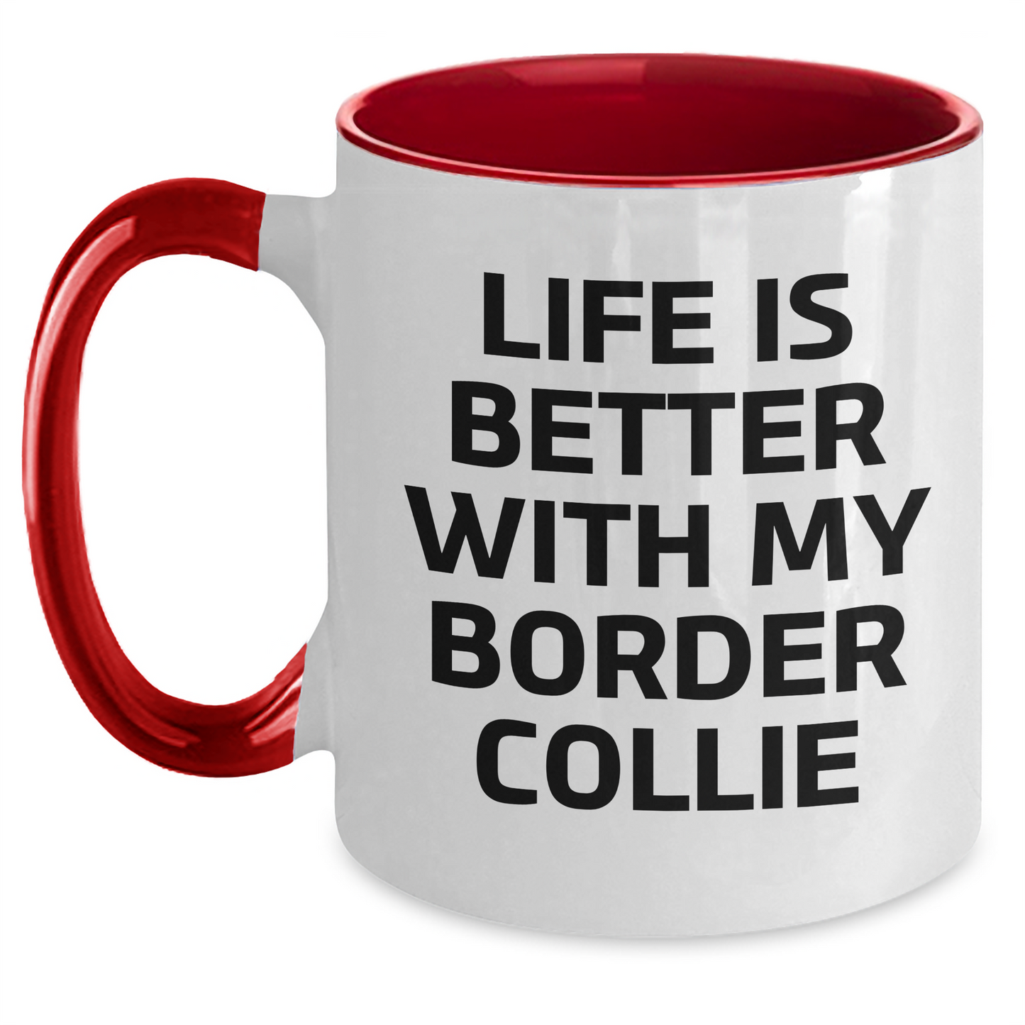 Funny Border Collie Dog Lover's Gifts from Dad to Border Collie Dog Friends - Two Tone Coffee Mug for Father's Day - Main