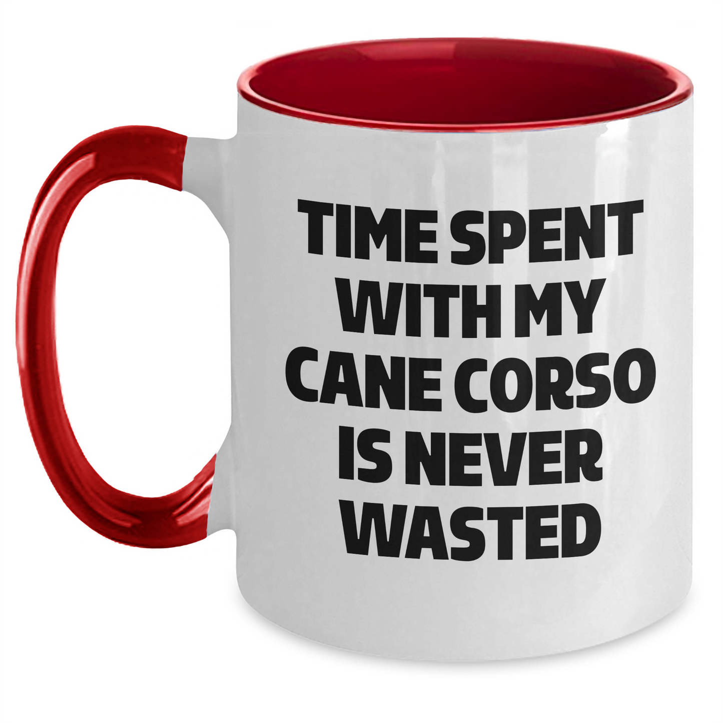 Cute Cane Corso Dog Lover's Two Tone Coffee Mug, Gifts from Men, Father's Day Unique Gifts for Cane Corso Dog Enthusiasts, Funny Quote - Main