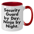 Security Guard By Day Funny Two Tone Coffee Mugs Gifts from Men to Security Guard Graduation Unique