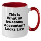Funny Accountant Gifts from Friends - This Is What An Awesome Accountant Looks Like, Two Tone Coffee Mug for Dad's Special Day, Gifts for Accountant