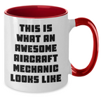 Aircraft Mechanic Humor Coffee Mug Gifts from Family for Father's Day, This Is What An Awesome Looks Like