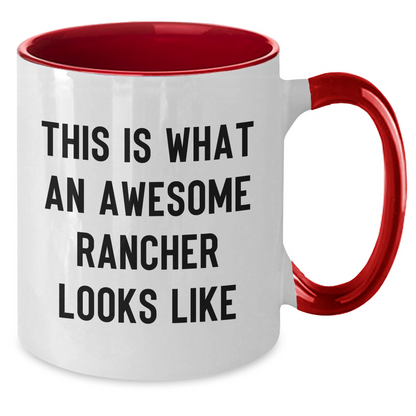 Funny Rancher Gifts from Men, Gift Ideas for Awesome Ranchers on Father's Day, Two Tone Coffee Mug - Additional