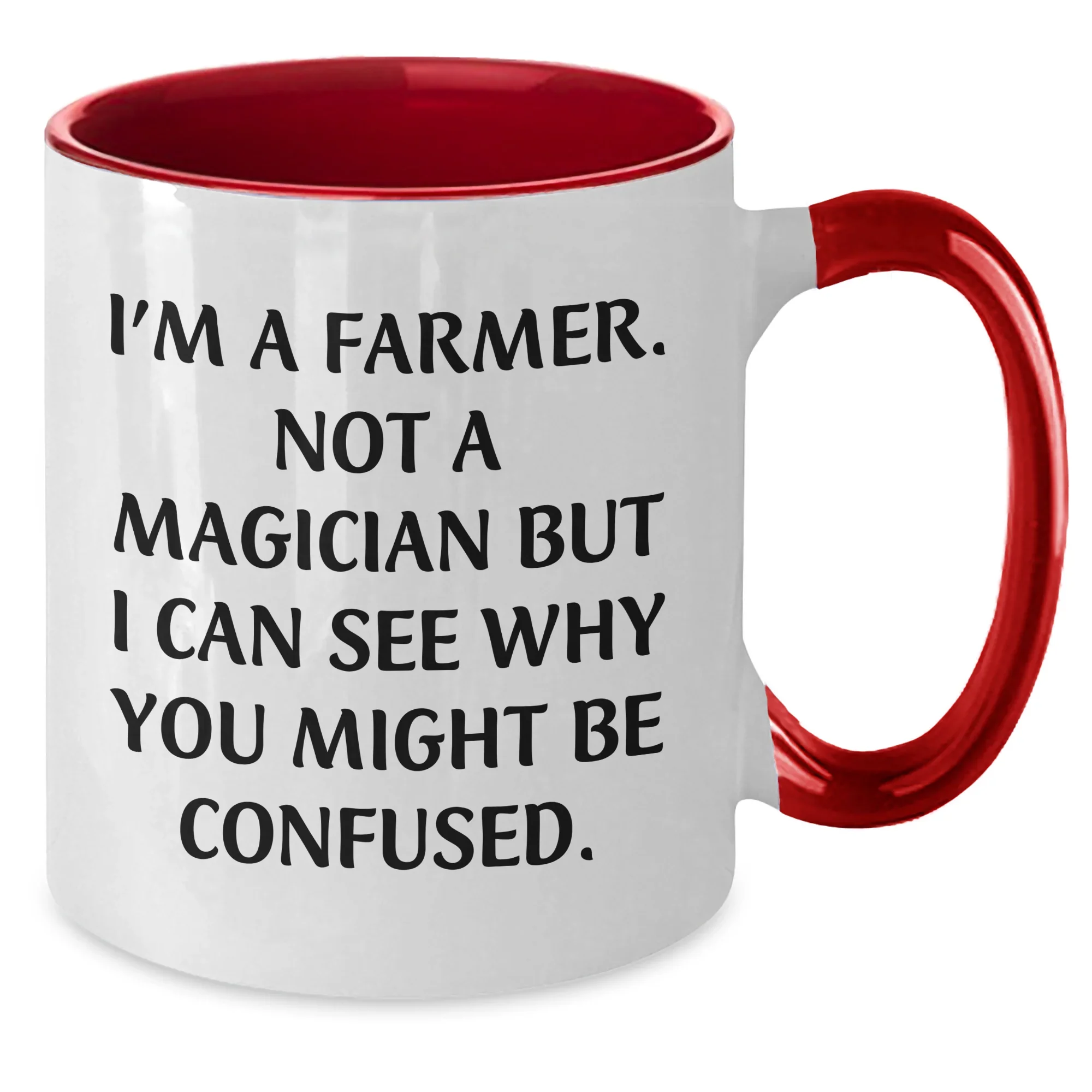 Farmer Humor Gifts for Men from Friends, Funny Two Tone Coffee Mug for Father's Day