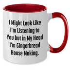 Funny Gingerbread House Making Gifts from Men to Gingerbread House Making Friends - Two Tone Coffee Mug for Father's Day