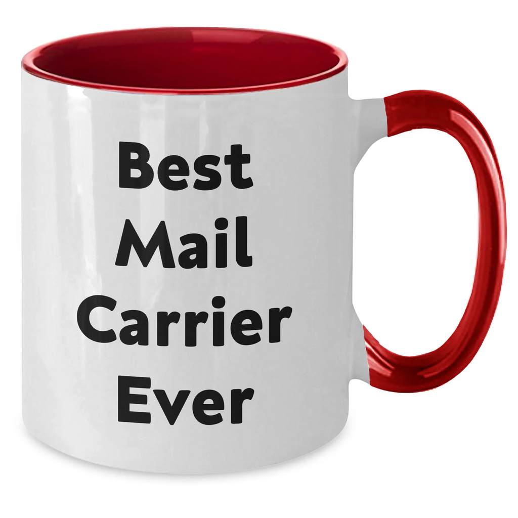 Funny Mail Carrier Gifts, Best Mail Carrier Ever, Two Tone Coffee Mugs for Her, Gifts from Family, Unique Presents for Mail Carrier Women on Mother's Day