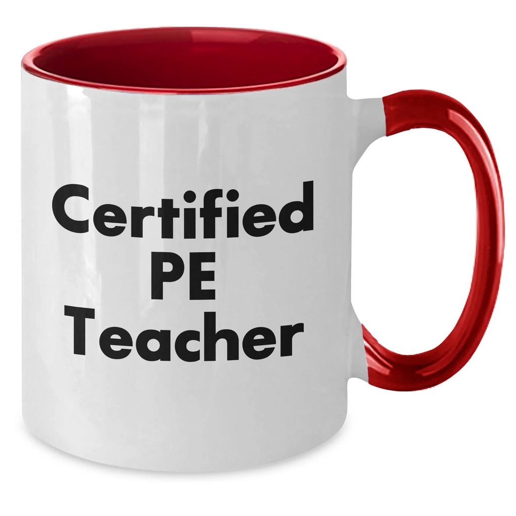 Funny PE Teacher Gifts - 'Love Teaching' Two Tone Coffee Mug for Dad, Teacher, Friend - Father's Day, Unique Gifts from Men to PE Teacher