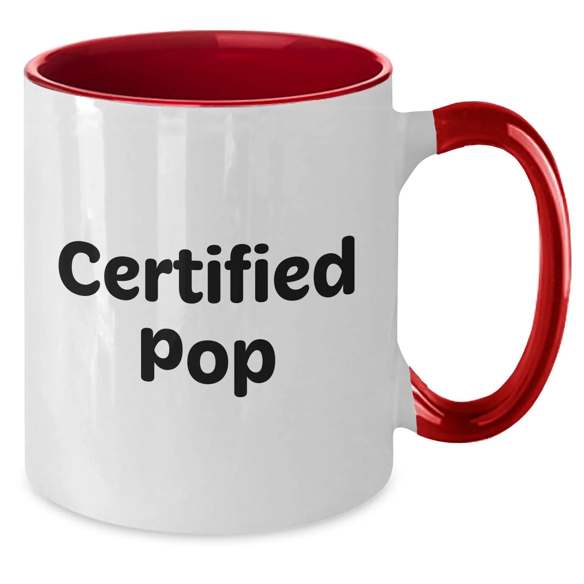 Funny Pop Certified Gifts from Friends, Family, and Coworkers for Pop on Father's Day, Two Tone Coffee Mug