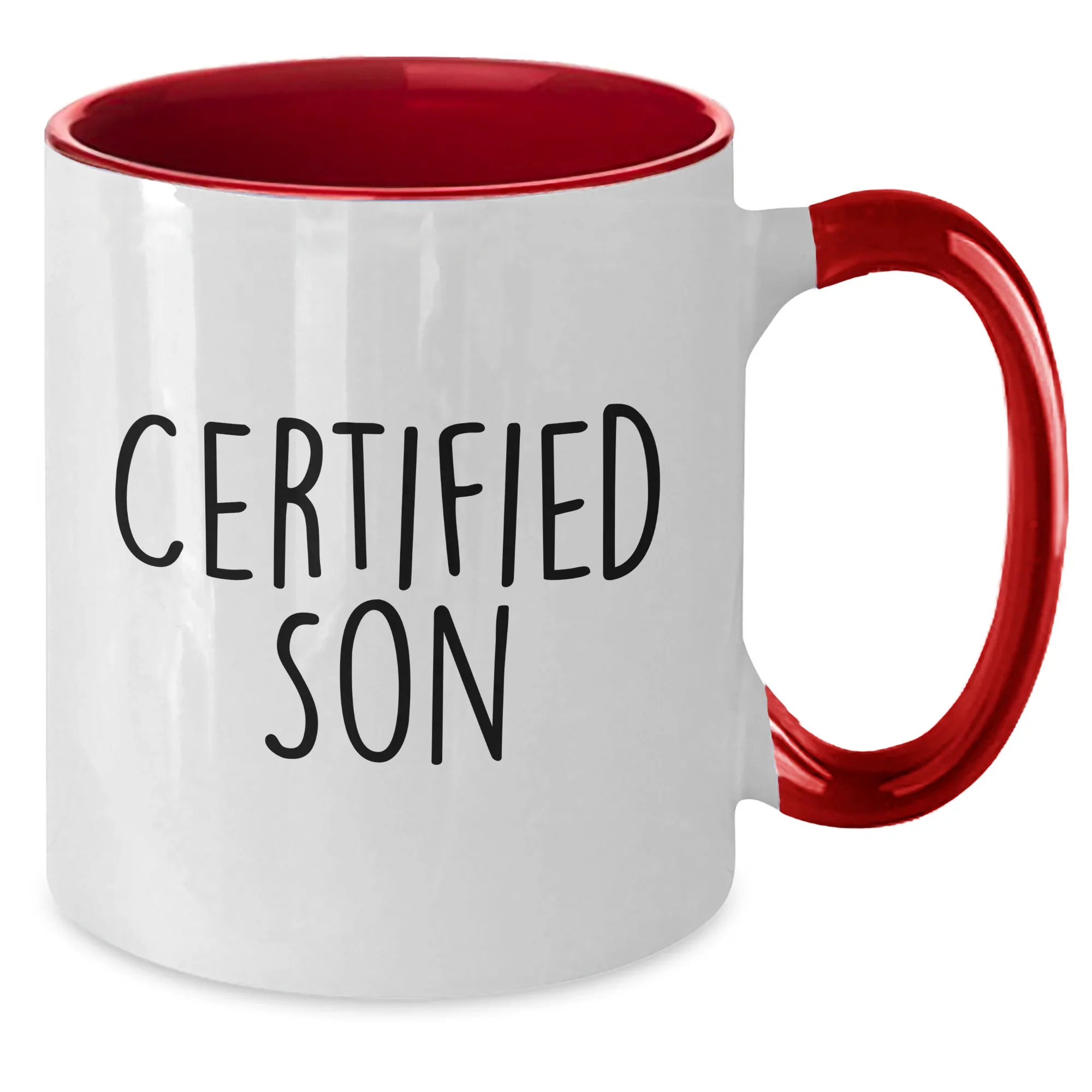 Funny Son Gift Ideas, 'Certified Son' Two Tone Coffee Mug for Men, Father's Day Unique Gifts from Family, Friends, or Coworkers