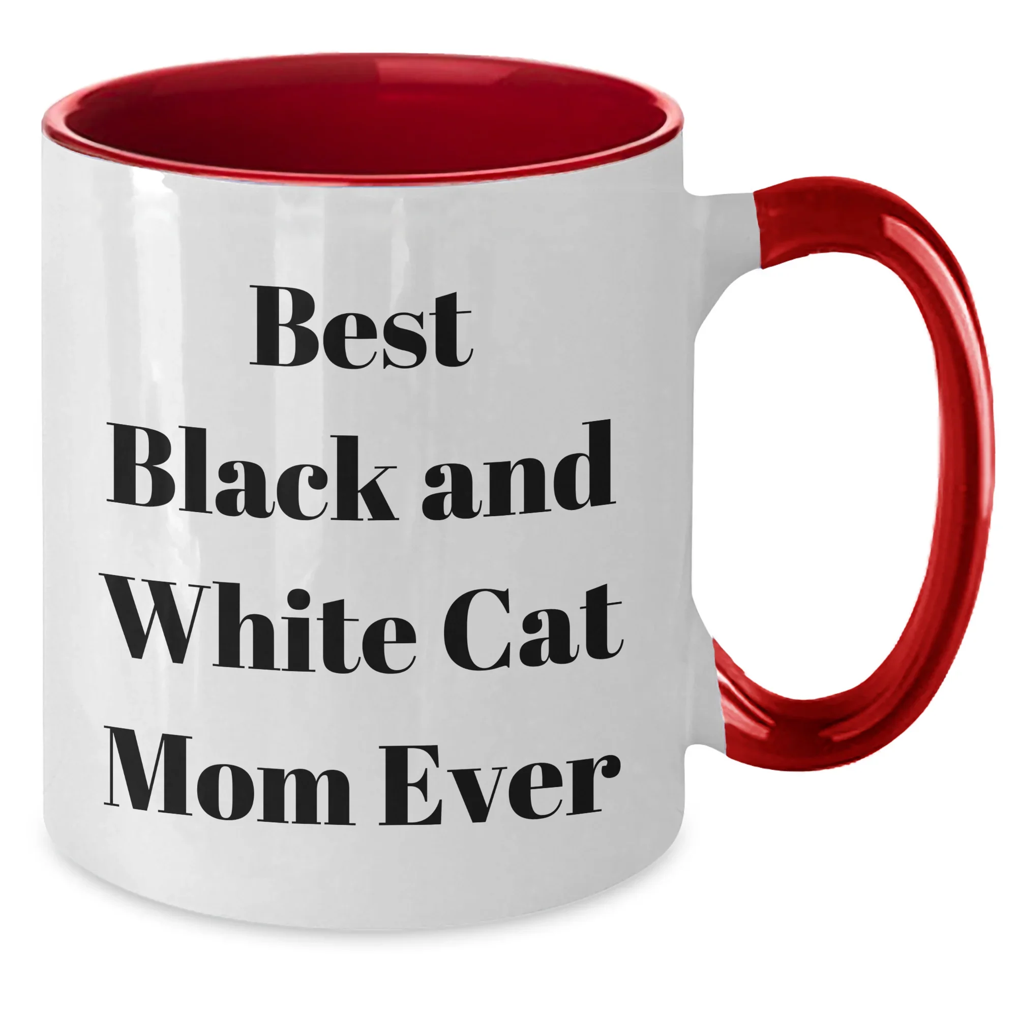 Funny Black and White Cat Mom Gifts - Two Tone Coffee Mug