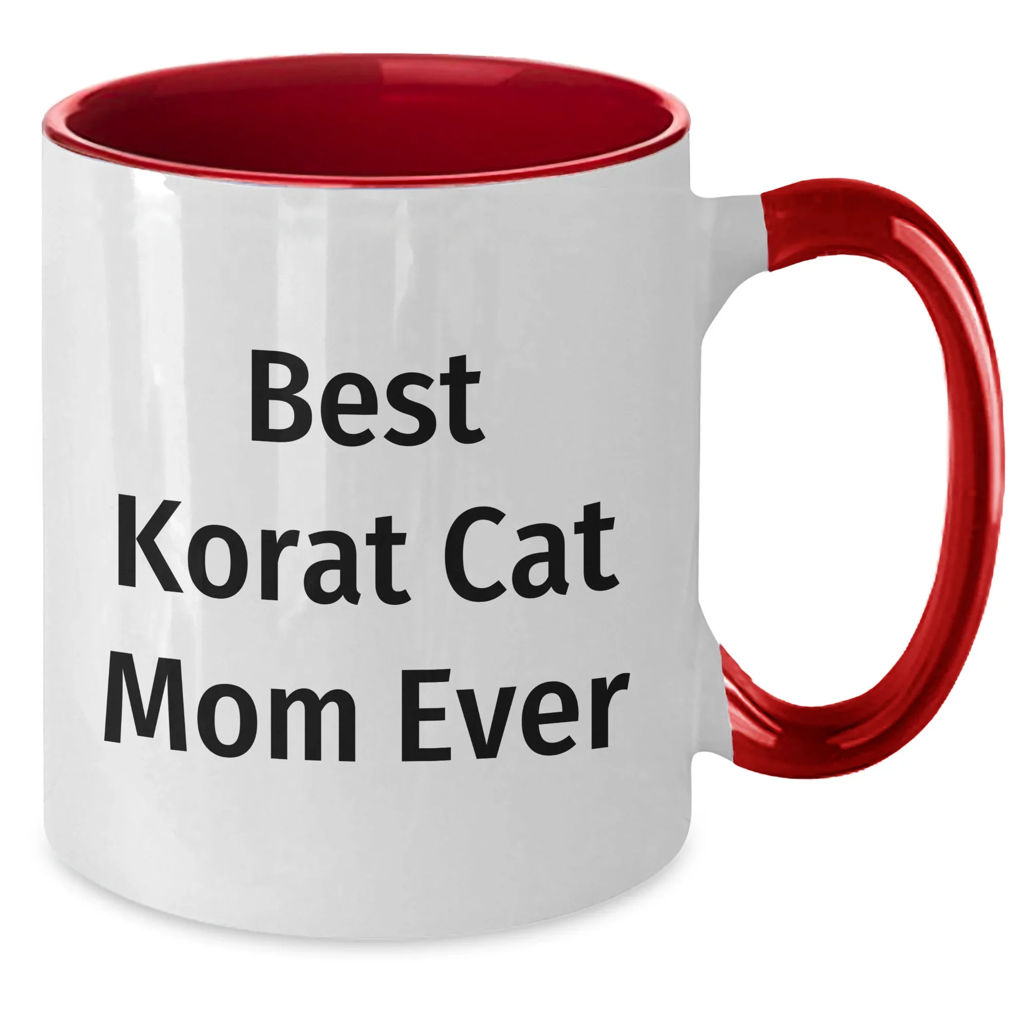 Funny Korat Cat Mom Gifts from Friends, Unique Two Tone Coffee Mugs for Korat Cat Lovers, Best Korat Cat Mom Ever Quote, Father's Day Unique Gifts for Men, Korat Cat Enthusiasts