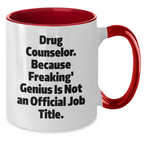 Drug Counselor Gifts, Funny Two Tone Coffee Mugs, Graduation Unique Gifts from Friends, Gifts for Drug Counselor