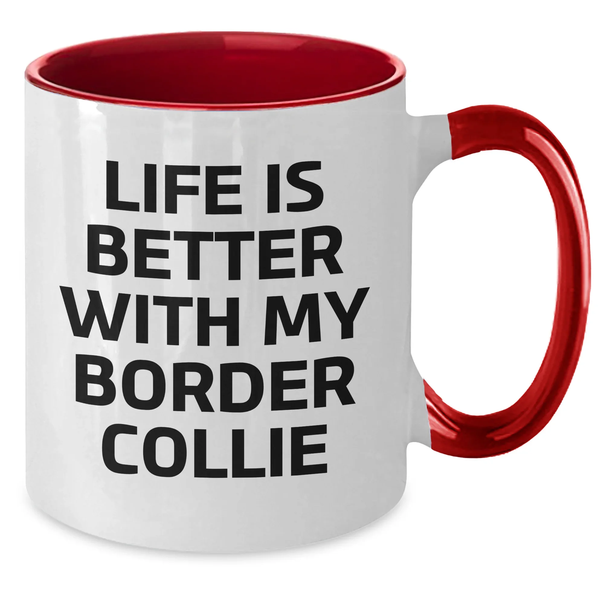 Funny Border Collie Dog Lover's Gifts from Dad to Border Collie Dog Friends - Two Tone Coffee Mug for Father's Day