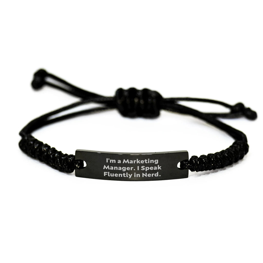 Marketing Manager Gifts - Funny Rope Bracelet for Him, 'I'm A Marketing Manager. I Speak Fluently In genius.' - Gifts from Friends, Coworkers, Family to Marketing Manager on Mother's Day