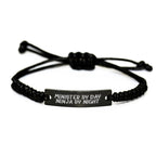 Minister Gifts from Men, Minister By Day. Ninja By Night. Rope Bracelet for Mother's Day