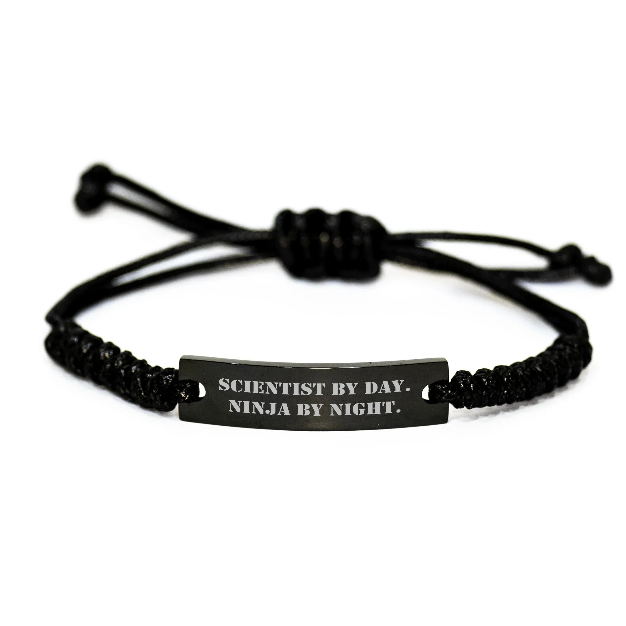 Scientist By Day, Ninja By Night Rope Bracelet, Funny Quote, Gifts for Scientist Men, Gifts from Friends and Family for Father's Day