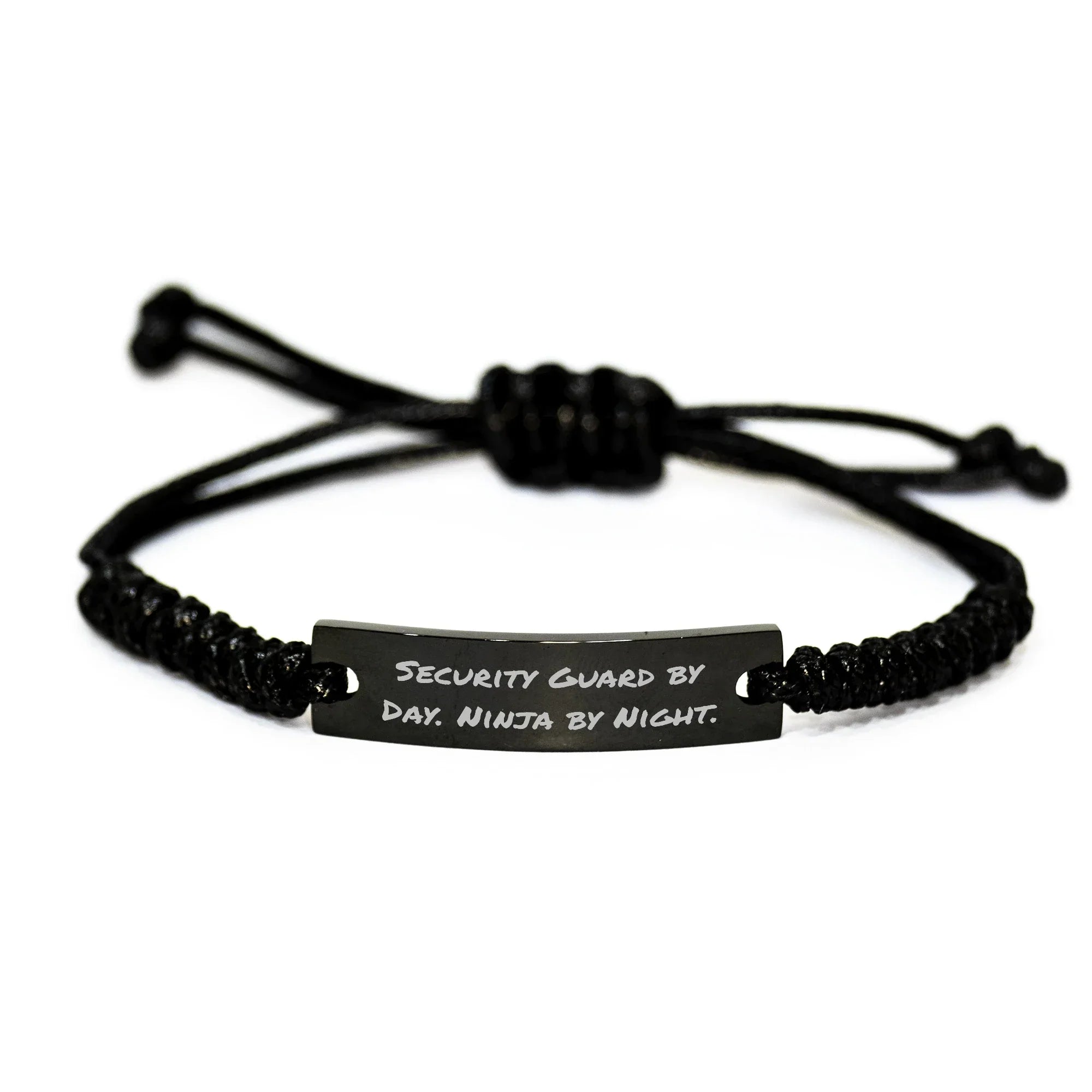 Security Guard Unique Gifts from Men - 'Security Guard By Day. Ninja By Night.' Inspirational Rope Bracelet for Graduation, Security Guard Appreciation, or Friendship - Gifts for Security Guard