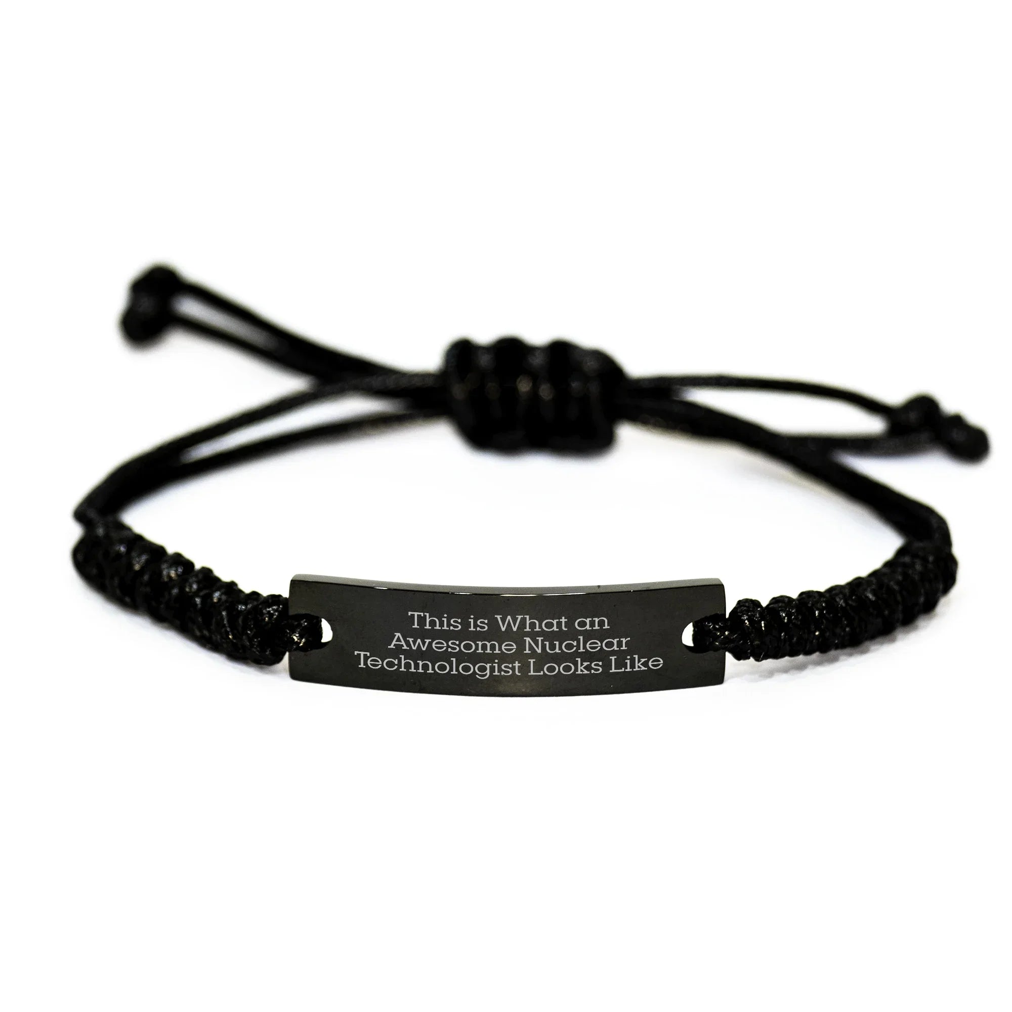 Nuclear Technologist Gifts, Funny Quote Rope Bracelet, Gifts from Men to Awesome Nuclear Technologists, Adjustable Black Stainless Steel, Perfect Father's Day Unique Gifts for Nuclear Technologist