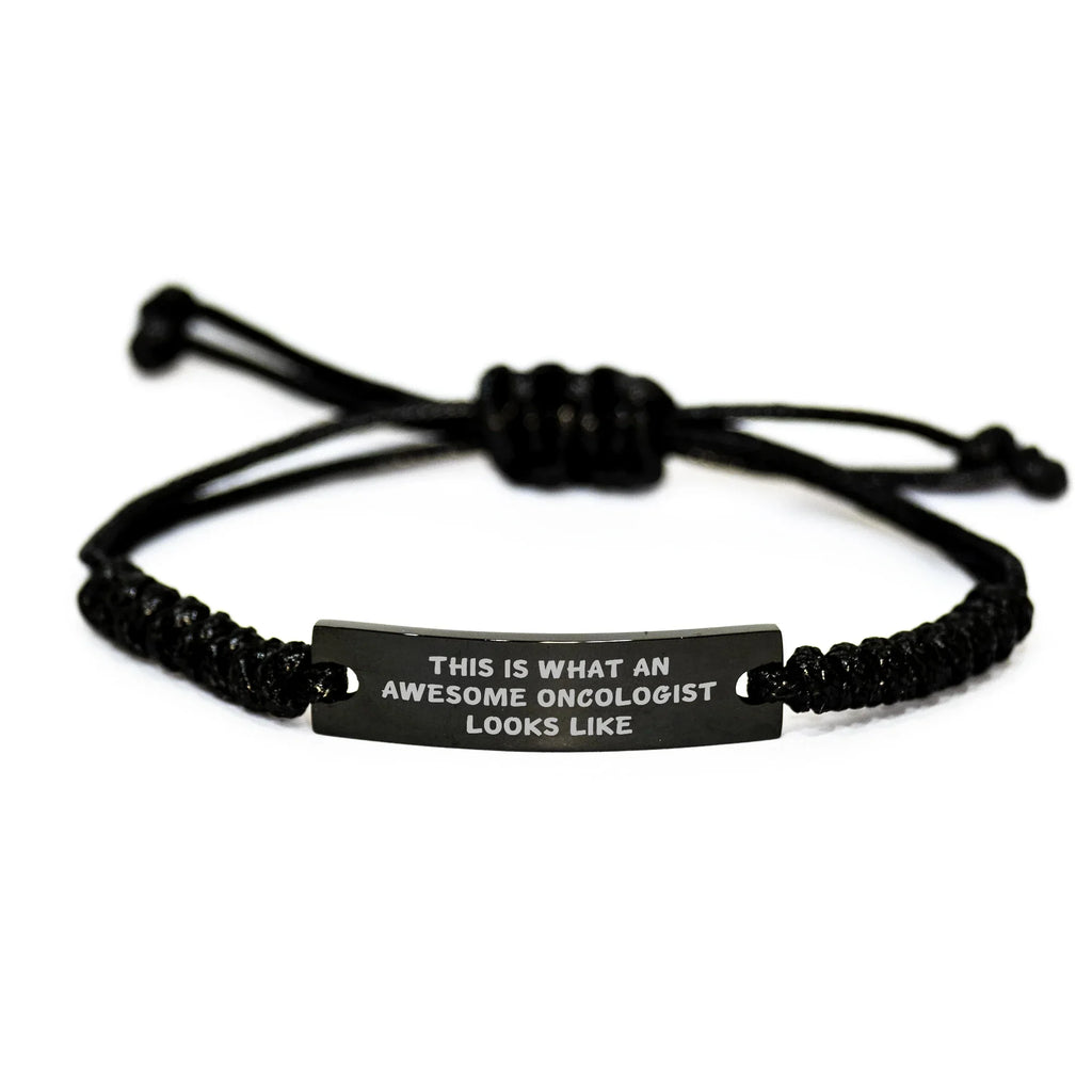 Inspirational Oncologist Gifts, Funny Quote Rope Bracelet, Gifts from Family for Awesome Oncologist, Perfect Father's Day Unique Gifts for Men