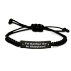Rope Bracelet Gifts from Maryland, 'I'd Rather Be In Maryland' Quote, Adjustable and Durable, Perfect for Father's Day, Gifts for Men from Family