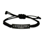 Dentist Rope Bracelet, Funny Quote Gifts from Family to Friends for Graduation, Adjustable Black Stainless Steel with Interlaced Rope, Unique Men's or Women's Gift