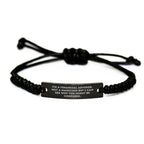 Funny Financial Advisor Gifts Rope Braces for Men from Friends - Adjustable Black Stainless Steel Interlaced Rope with Engraving