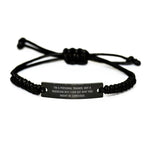Funny Personal Trainer Gifts from Men to Personal Trainers on Father's Day - Adjustable Rope Bracelet with Quote 'I'm A Personal Trainer. Not A Magician But I Can See Why You Might Be Confused.