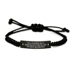 Physician's Humor Black Rope Adjustable Bracelet - I'm a Physician, Not a Magician