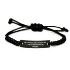 Waitress Gifts from Friends - Father's Day Unique Rope Bracelet with Funny Quote, Adjustable Black Stainless Steel with Interlaced Rope, Gifts for Waitress, Men, or Women