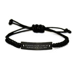 Funny Judge Rope Bracelet Gifts for Her, Handmade Black Stainless Steel Adjustable Gift from Her to Judge, Inspirational Quote for Graduation