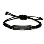 Oncologist Gifts, Funny Quote Rope Bracelet, Adjustable Black Stainless Steel, Mother's Day Unique Gifts from Men to Oncologist Women