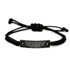 Funny Vice-Principal Gifts from Friends, Inspirational Rope Bracelet Quote, Adjustable Black Stainless Steel with Interlaced Rope for Vice-Principal Graduation Gifts from Family