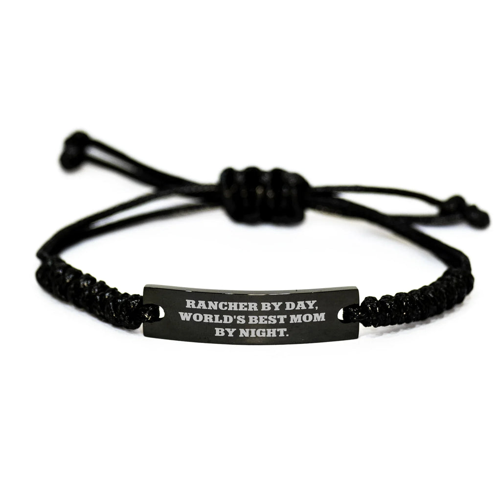 Rancher Rope Bracelet, Gifts from Men to Rancher, Unique Mother's Day Unique Gifts by Day, World's Best Mom By Night, Adjustable Rope Jewelry