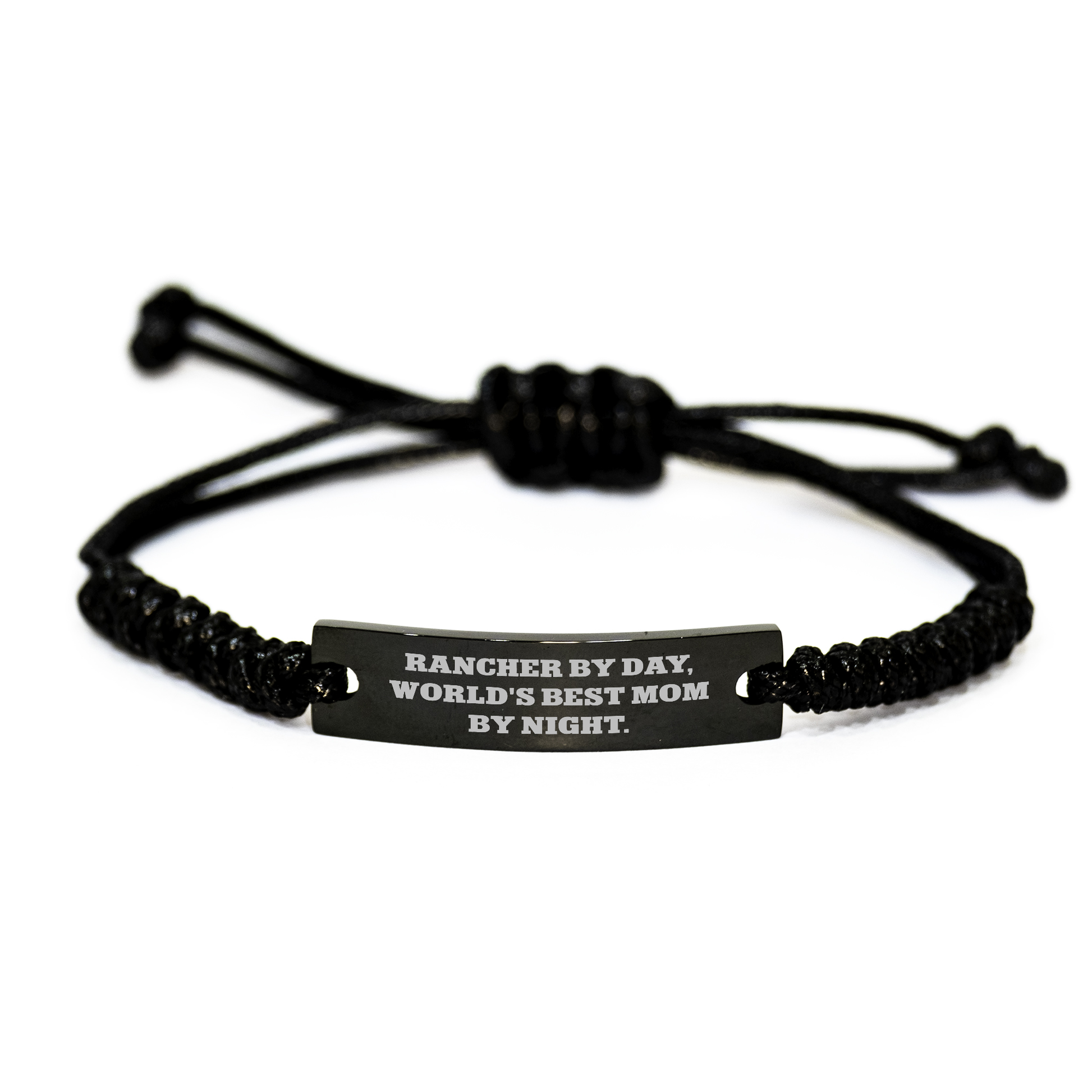Rancher Rope Bracelet, Gifts from Men to Rancher, Unique Mother's Day Unique Gifts by Day, World's Best Mom By Night, Adjustable Rope Jewelry - Image 1