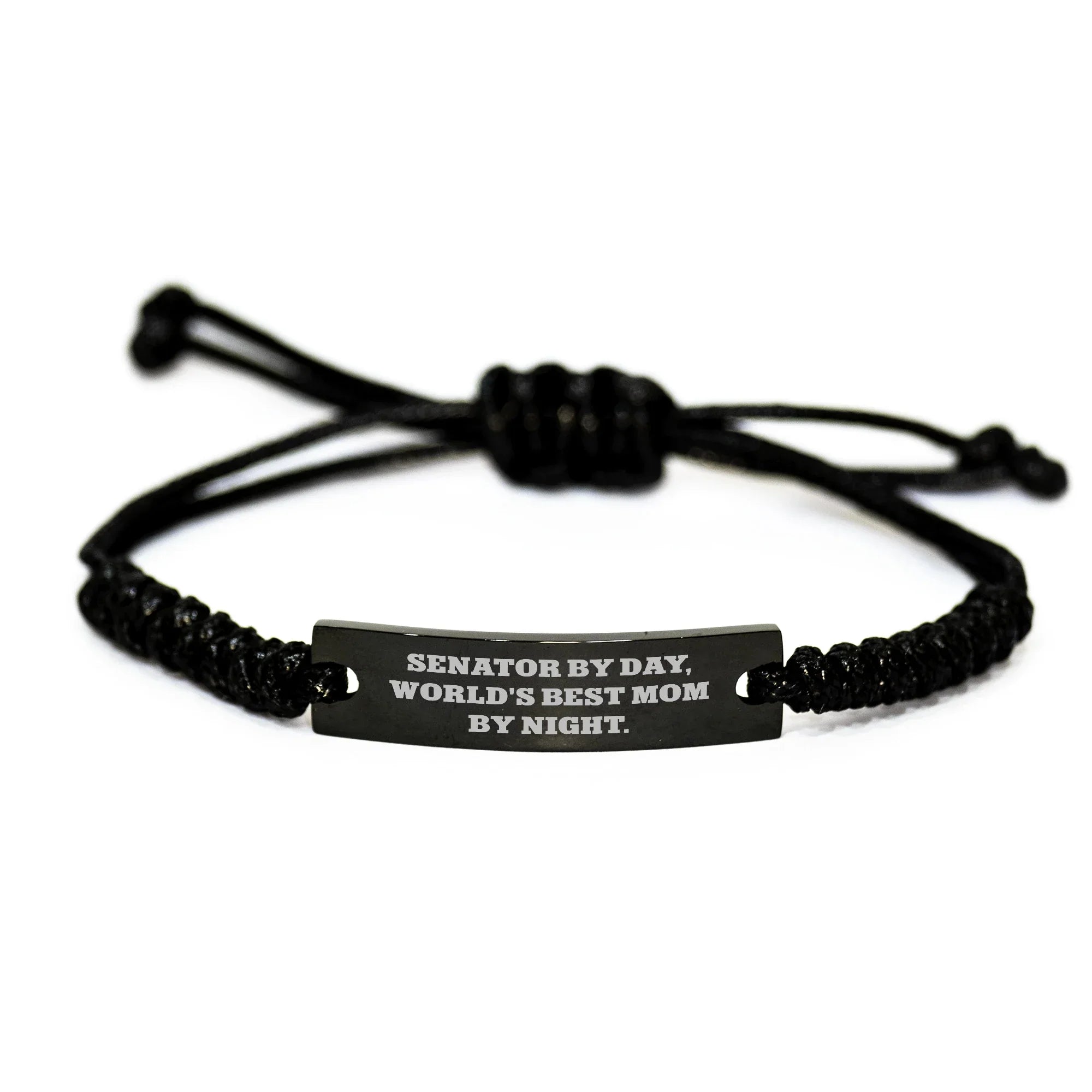 Senator Gifts By Day, World's Best Mom By Night Rope Bracelet for Men, Unique Father's Day Unique Gift from Family, Friends or Coworkers