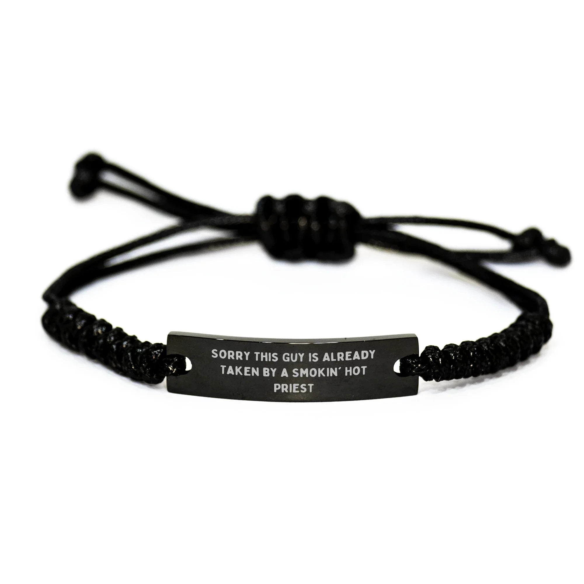 Funny Priest Gifts, Sorry This Guy Is Already Taken, Adjustable Rope Bracelet for Men, Unique Father's Day Unique Gifts from Friends, Coworkers, or Family