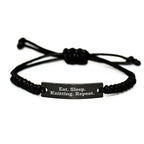 Funny Knitting Gifts for Men, Eat. Sleep. Knitting. Repeat. Rope Bracelet, Adjustable Rope Jewelry for Father's Day, Gifts from Men to Knitting Enthusiasts