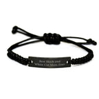 Funny Black and White Cat Mom Rope Bracelet - Best Black And White Cat Mom Ever