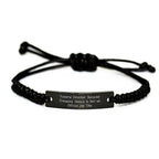 Unique Funny Gifts from Friends for Funeral Director Graduation, Engraved Rope Black Stainless Steel Interlaced Men's Accessory, Gifts from Women, Coworkers, Family