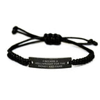Funny Millwright Gifts for Mom - 'I Became A Millwright For The Money And Fame' Rope Bracelet, Adjustable, Black Stainless Steel, for Women, Friends, Family