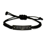 Musician's Money and Fame Rope Gift for Her on Mother's Day, Funny Quote, Adjustable Black Stainless Steel with Interlaced Rope, Gifts from Family