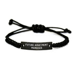 Funny Future Apartment Manager Rope Bracelet Gifts from Friends, Encouragement for Apartment Manager, Mother's Day Unique Gifts for Her