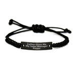 Funny Sales Manager Rope Gifts for Men, 'Coffee Gives Me My Sales Manager Power' Engraved Black Adjustable Rope Bracelet, Gifts from Friends for Graduation