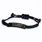 Funny Gifts from Indiana, 'I'd Rather Be In Indiana' Rope Bracelet