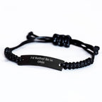 Funny Ohio Rope Bracelte, 'I'd Rather Be In Ohio' Quote, Adjustable Gift for Men or Women, Ohio Enthusiasts, Father's Day Unique Gifts from Friends, Family, or Coworkers